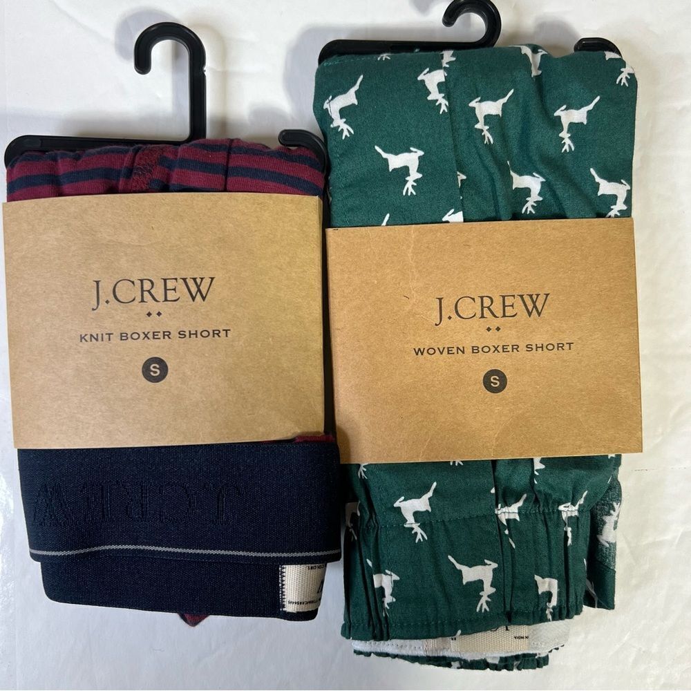 Nwt 2 pair small J. CREW Men’s Woven Boxer and knit boxer New